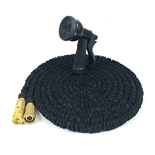 50 Foot Black Expandable Garden Hosetps Material Strongest Expanding Garden Hose Solid Brass Fittings Patented