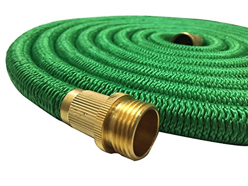Expandable durable latex tube black garden hose with brass fitting