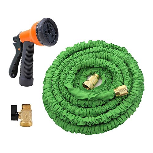 ANTEQI 50 Feet Garden Hose  Expandable Thicken Hose with Brass Connectors and 8-Pattern Spray Nozzle For Dock Warehouse Garden PlantEasy Home Storage