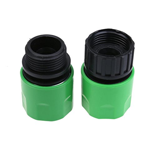 Awakingdemi Garden Hose Pipe Joiner 2pcs Plastic Hose Connector from Quick Connector to 34 Thread Connector Garden Quick Coupling Pipe IrrigationMG0005 Green