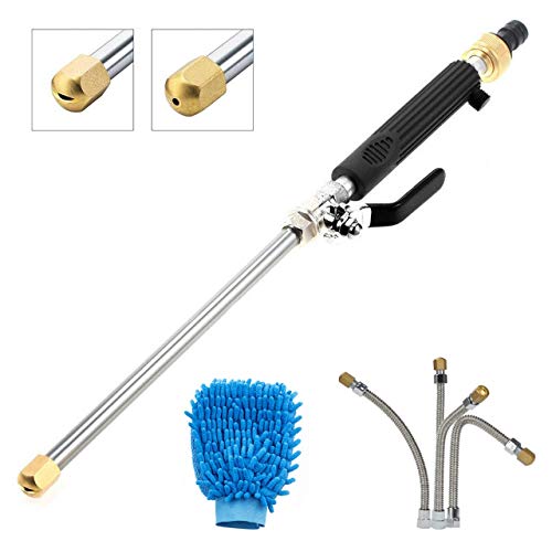 DEDC Car Washer Water Jet High Pressure Power Washer Wand with Water Hose Nozzle Flexible Garden Hose Sprayer Home Garden Hose Pipe Wand Attachment