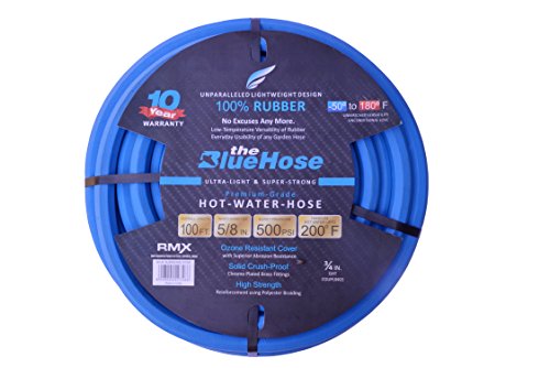 theBlueHose 58 X 25 Next-Gen Rubber Hot Cold Water Garden Hose Ultra-Light Super Strong - 10 Year Warranty  1 58 x 100