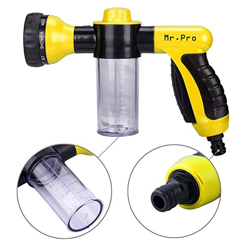 Garden Hose Nozzle - Mrpro Hand Spray Nozzle, Heavy Duty High Pressure 8 Adjustable Patterns Watering Nozzle Sprayer
