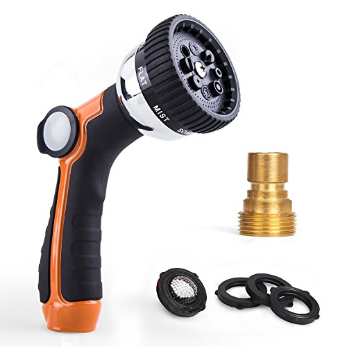 Glorden Heavy Duty Thumb Control Garden Hose Nozzle Adjustable High Pressure Spray Gun