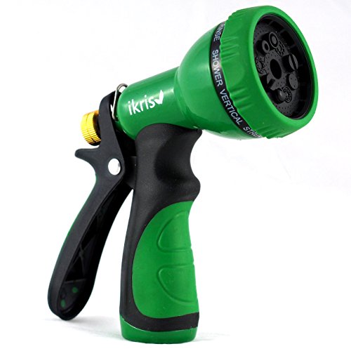 Ikris Garden Hose Metal 9-pattern Spray Nozzle With Rubberized Comfortgrip