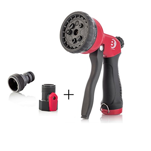 Premium Nozzle Sprayer For Garden Hose, 8 Pattern Spray Head, Intense Pressure To Clean Car Or Bike, Water Lawn