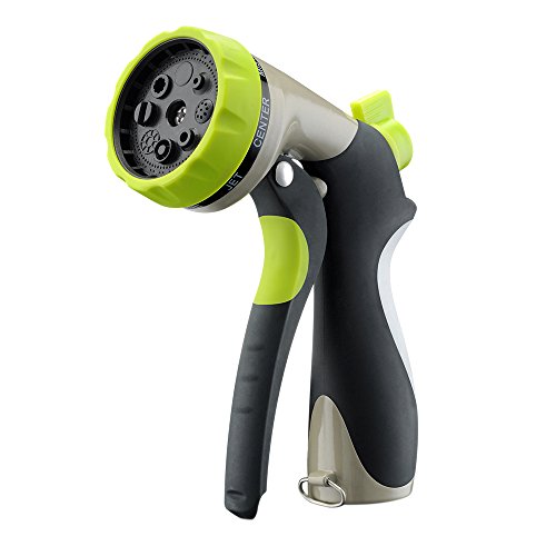 Victsing Garden Hose Nozzle Hand Spray Nozzle - Heavy Duty 8 Adjustable Pattern Pistol Grip Front Trigger Water