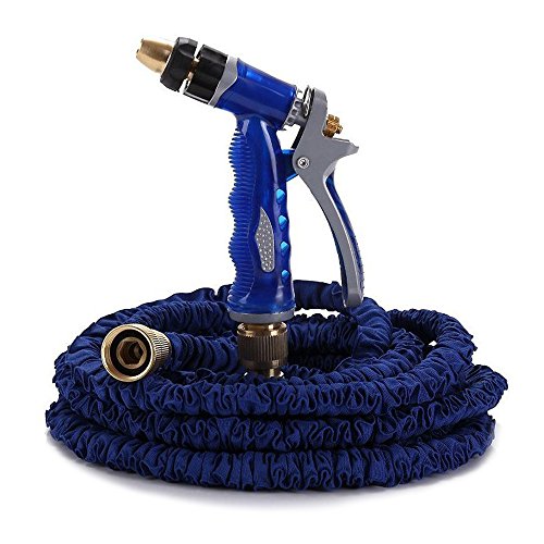 Expandable Garden HoseLightweight Collapsible Best Water Hose 50FT 75FT 100FT Expanding Hose Flexible Hose Expandable HoseSolid Brass FittingsDouble Latex CoreStrongest FabricSpray Nozzle 50ft