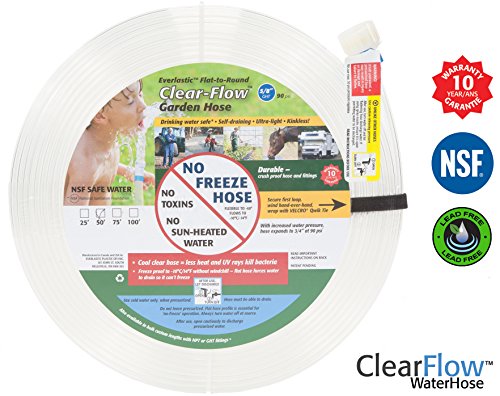 Clear Flow&reg Water Garden Hose 50 Ft The Best Flexible Lightweight Shrinking Hoses - Lead Freeamp Drinking Safe