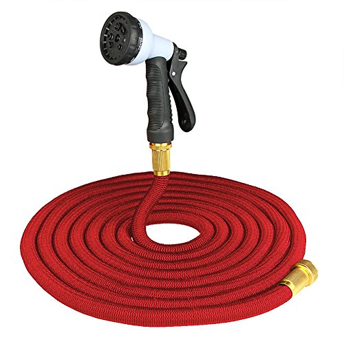100 Expanding HoseLAPONDÂ Worlds Strongest Expandable Garden Hose Lightweight with MADE IN USA Standrad Solid Brass ConnectorDouble Latex Reinforced Core2016 design Gift 100 feet