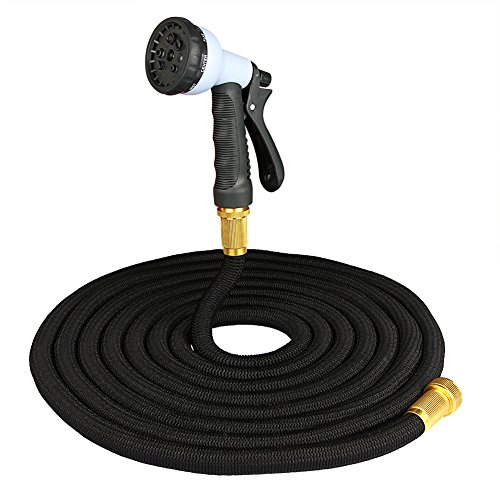 100 Expanding HoseLAPONDÂ Worlds Strongest Expandable Garden Hose Lightweight with MADE IN USA Standrad Solid Brass ConnectorDouble Latex Reinforced Core2016 design 100 feet