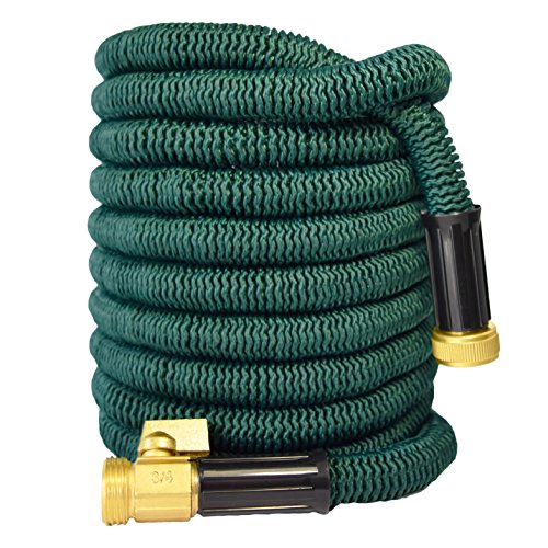 100-FT Strongest Expandable Garden Hose Strong Brass Connectors Not Plastic - Golden Spearhead