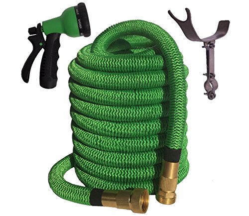 100 Foot Green Expanding Garden Hose New 2016 Design Strongest Expandable Hose Double Layer Latex Core Solid