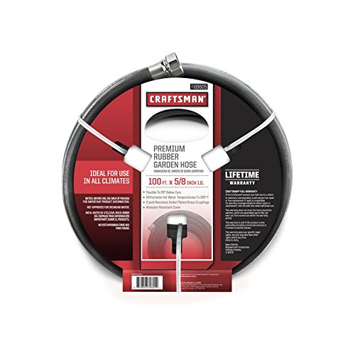 Craftsman Premium Rubber Garden Hose 100ft X 58 Inch