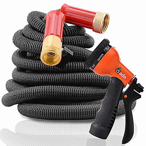 Gada Expanded HoseSolid Brass ConnectorsLight Weight Flexible Watering Hosewith Three Latex Inner Tube Thread Connect Quality Garden Hoseï¼ˆ100FTï¼‰