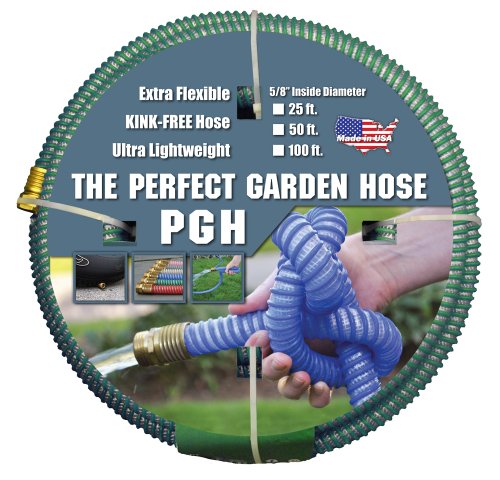 Tuff-Guard Kink-Proof Garden Hose Green 58 Male and Female GHT Connection 58 ID 100 Length