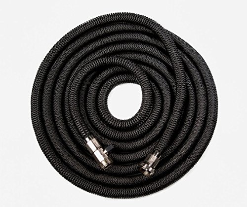 Jacks 50&rsquo Black Durable Expandable Garden Hose With Nickel Platted Solid Brass Connectors Best Quality Garden