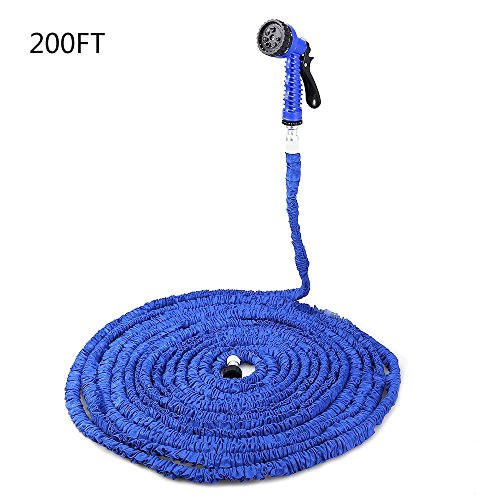 SINCOO 200FT Expandalble Garden Hose Water Pipe with 7 Modes Spray Gun 200FT Blue