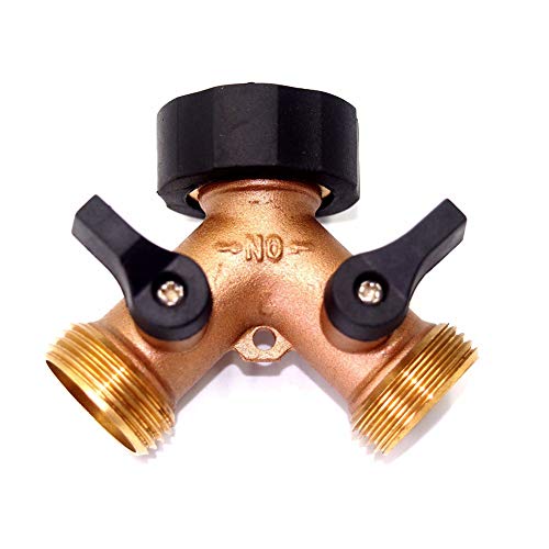 Ocamo Hose Splitter Professional Garden Hose Connector Hose Splitter 2 Way with Comfortable Grip Easy to Open Valves Garden Hose Splitter for Easy Life