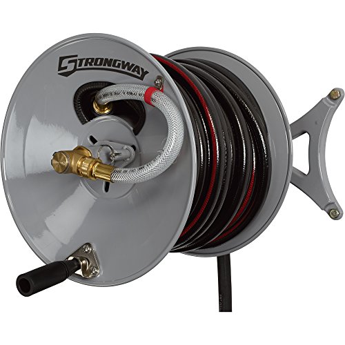 Strongway Parallel Or Perpendicular Wall-mount Garden Hose Reel - Holds 150ft X 58in Hose