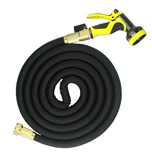 Focusairy 20 To 25 Feet Expanding Heavy Duty Expandable Strongest Garden Water Hose With Shut Off Valve Solid