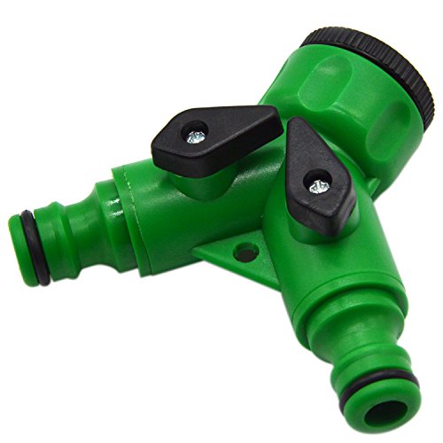 Freehawk Garden Hose Connector Hose Valve Hose Faucet Hose Splitter Backyard 2 Way Solid Y Valve Garden Hose Connector Splitter Adapter with Comfort Grip