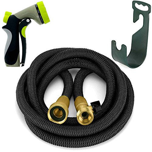 2017 Expandable Hose 50 Feet Expandable Garden Hose With Free Heavy Duty 8-Way Nozzle Hose Hanger And Hoses Expandable Valve Included