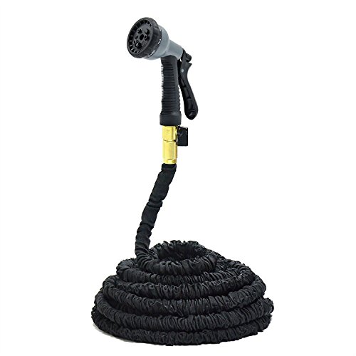 100-Feet Expandable Garden Hose with 8-setting Switchable Nozzle Double-Layer Strengthened Latex Inner Tube 1st generation