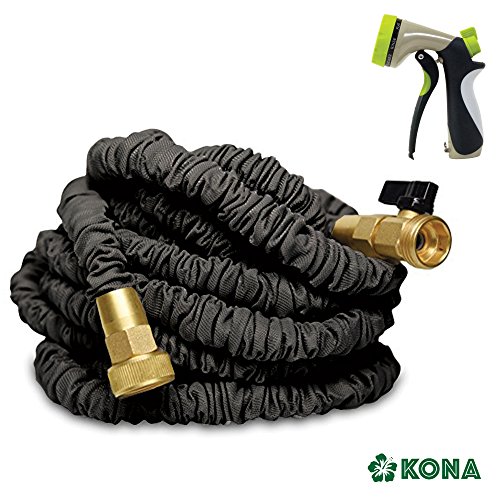 50 Heavy Duty Expandable Garden Water Hose By Kona  Free 8-way Sprayer