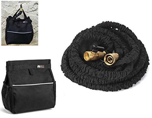 Expandable Garden Hose Extends up to 75 Feet  Built Tough with Triple Layer Latex Core Solid Brass Fittings  Light Compact with Bonus Hanging Storage Bag by Rhino Tuff Products