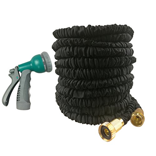 Expandable Hose 50 Feet Strongest Garden Hoses New Durable Double Layer Latex Extra Strength Fabric Free Spray