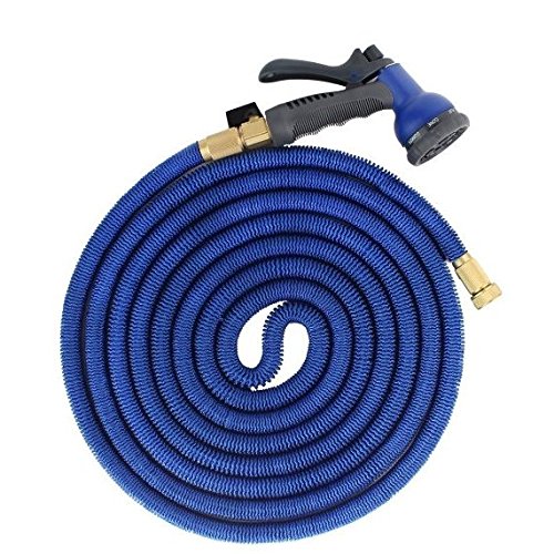 Soled 50 Feet Blue 2016 Newest Expanding Heavy Duty Expandable Strongest Garden Water Hose With Shut Off Valve