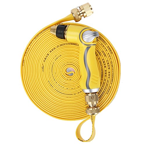 JITONE NEW DESIGN 100FT yellow Garden HoseMini Lightweight and Strongest Expanding TPE Hose PipeSolid Brass ConnectorsHeavy Duty High Pressure Nozzle Sprayer 100 FeetYellow