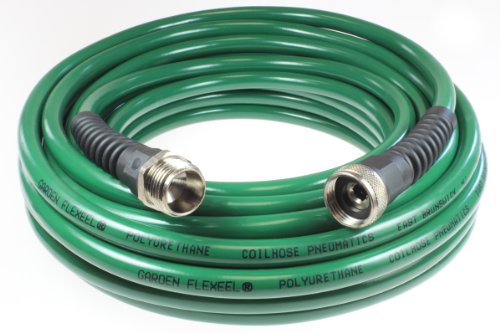 Garden Flexeel 25-foot 38&quot Slender-profile Polyurethane Garden Hose With 34&quot Brass Hose Fittings Green