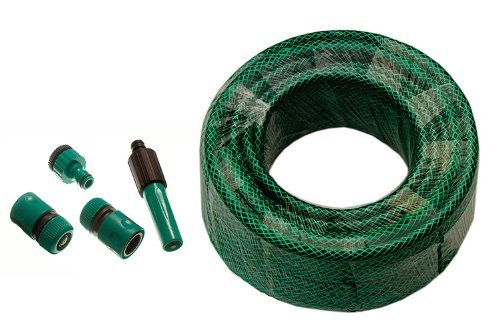 Green Garden Hose Pipe Reinforced Length 40M Bore 12Mm With Fittings by DIRECT HARDWARE