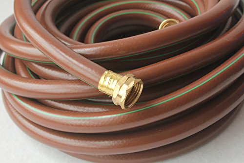 Kapok Garden Hoses With Brass Fitting Connectors- Varies Sizes And Colors 50-ft Browngreen