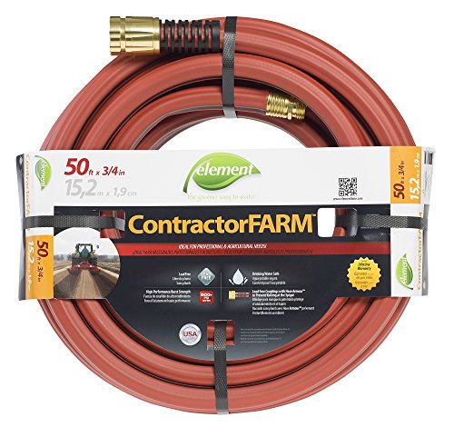 Element ELCF34050 ContractorFarm Lead Free Kink Resistant 34-Inch-by-50-Foot Garden Hose Brick