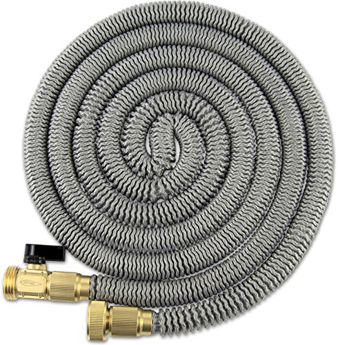50 Foot Expanding Garden Water Hose by Titan Premium Leak-resistant Solid Brass Connectors Super Strong and Durable Double Layer Latex Core Design Expandable Flexible and Lightweight For Home Use