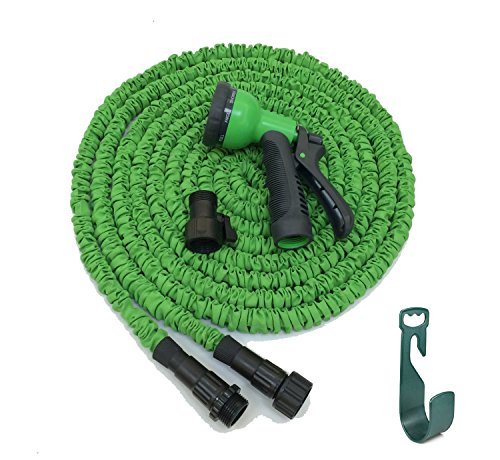 HIGH PRESSURE-RESISTANCE DURABLE Garden Hose Strongest Hose Water Hose Expandable Hose with 8-way Spray Nozzleï¼Œ Shutoff Valve and Hose Holder 25 Feet Green