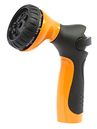 Metal Garden Hose Nozzle  Hand Sprayer - Light Touch Easy Thumb Control - Superior Ball Valve - Durable Metal