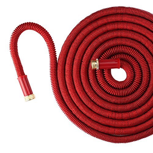 Worth And Nice 75 Feet Red Expanding Hose Strongest Expandable Garden Hose On The Planet Solid Brass Ends Double