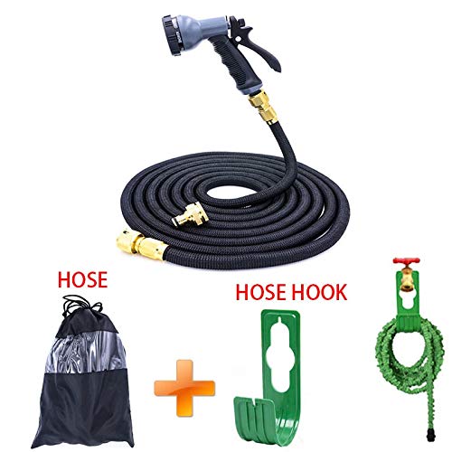 TMYQM 25Ft-200Ft Garden Hose Expandable Magic Flexible Water Hose EU Hose Plastic Hoses Pipe with Spray Gun to Watering Color  Black1 Diameter  EU Version