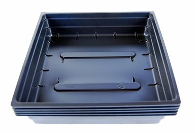 5 Pack Of Durable Black Plastic Wheatgrass Growing Trays with Drain Holes 10&quotx10&quotx2&quot - Gardening Flowers Microgreens