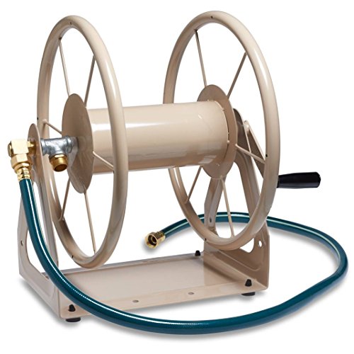 Liberty Garden Products 3-in-1 Garden Hose Reel With 200-Foot Hose Capacity 703-1-Tan