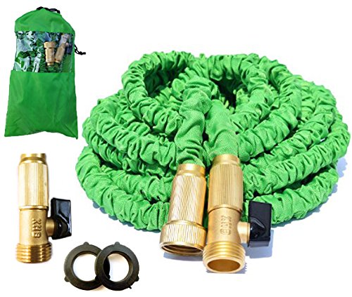Bonno Expandable Water Hose, Upgraded Brass Fittings, Expanding Hose With Triple Latex Inner Tube, 50ft,(green)