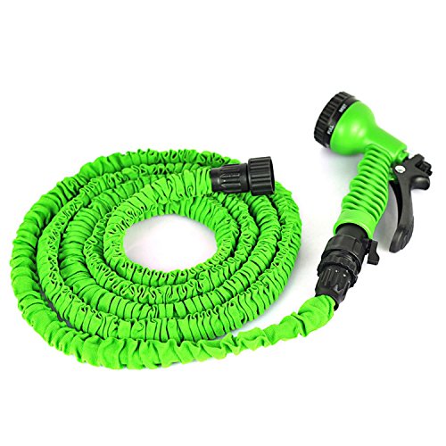 Greenmall Expandable Garden Water Hose With 7 Functions Sprayer-green (100ft)