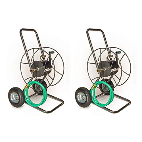 Yard Butler Portable 200 Foot Capacity Steel Garden Outdoor Hose Reel 2 Pack