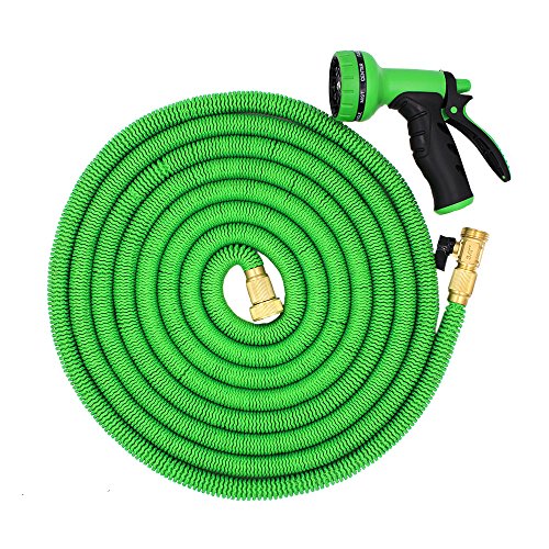 Kadaon 2016 New Design 100 Feet Expandable Garden Hose With 9-pattern Sprayer Nozzle green