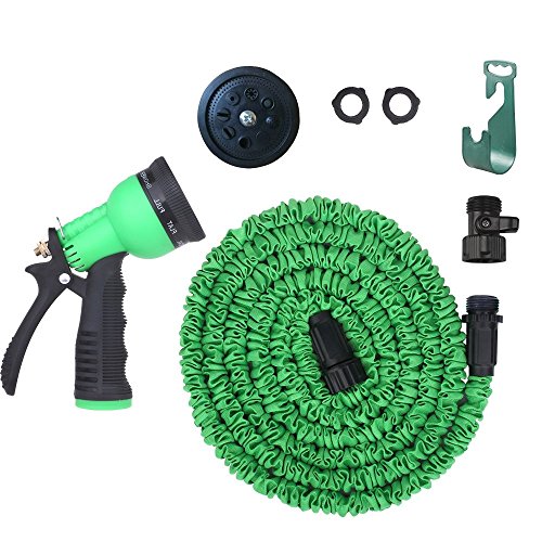 Plastic Connectors Expandable Garden Hose By Lovelygarden - 50ft Green- The Best Expanding Garden Hose For All