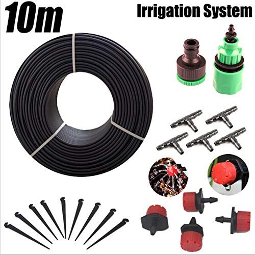 HANDYCRF 10m Garden Hose Drip Irrigation System Micro Irrigation Kits Bonsai Flower Water Drip Kit Gardening Watering System Kit